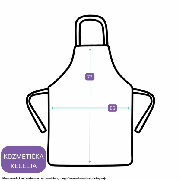 Kozmetička kecelja crna, dimenzije